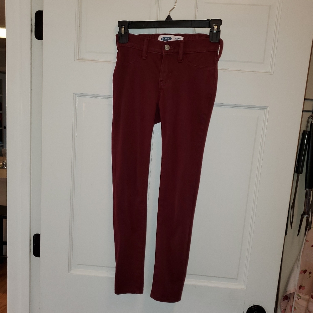 Old Navy Ballerina Burgundy Jeggings 10